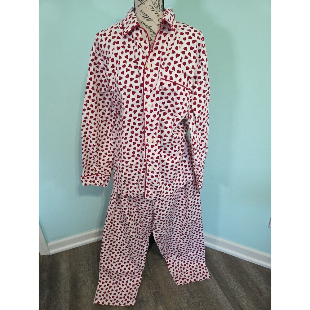 j crew pajama set oarsman hearts small preppy classic